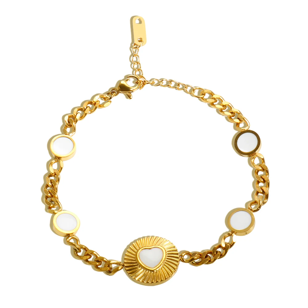 ZMfashion Роскошный браслет с подвеской в виде сердца женский золотого серебряного