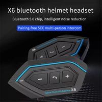 the latest x6 flexible cable hard tube host bt helmet headset motorcycle bluetooth intercom stereo headset waterproof earphone