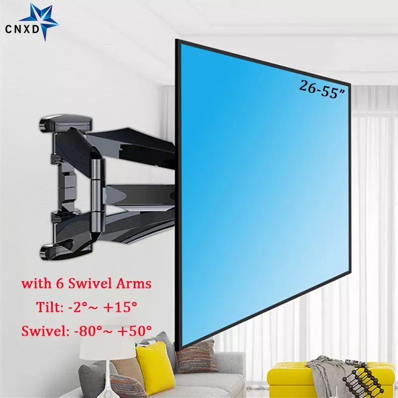 

TV Wall Mounts TV Bracket for Most 26-55 Inch Flat Screen Full Motion with Swivel Articulating Dual Arms Max VESA 400x400mm