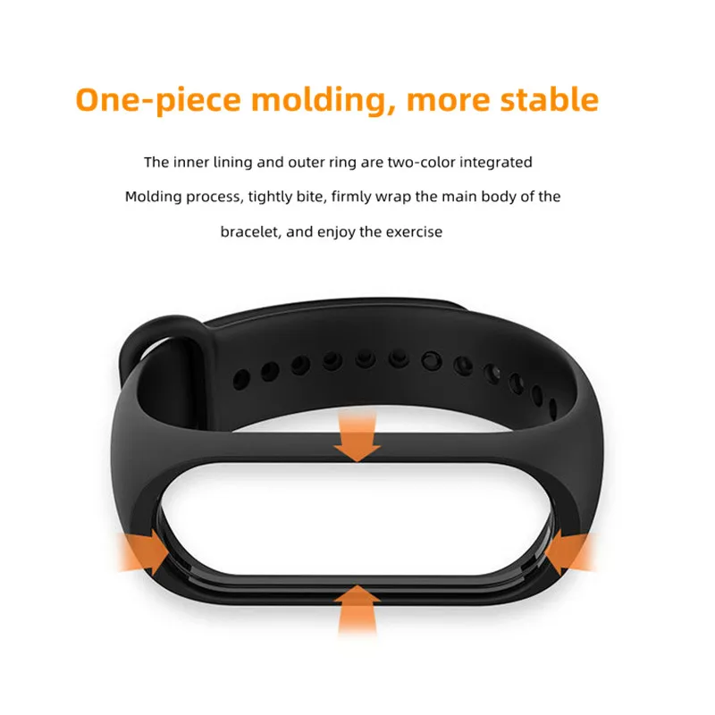 Фото Сменный Браслет для Xiaomi Mi Band 3 4 5 6 7, силиконовый ремешок на запястье для Miband 3 4 5 6, ремешок для наручных смарт-часов №2