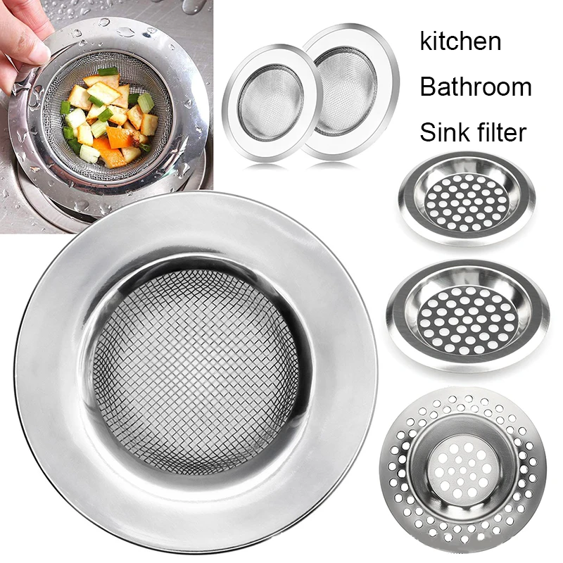 

1PCS Kitchen Sink Filter Stainless Steel Mesh Sink Strainer Filter Bathroom Sink Strainer Drain Hole Filter Trap Waste Screen
