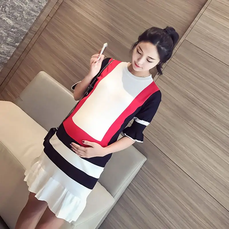 

Забавная Женская Футболка для беременных и беременных 2022, красная женская футболка, новая одежда большого размера для мам