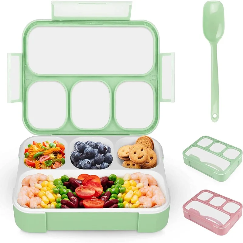 

Lunch Box Portable Microwave Lunch Containers For Adult/Kid/Toddler 4 Compartment Sealed Salad Box Picnic Food Storage Container