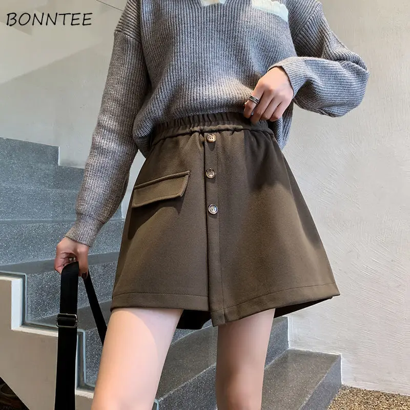 

Shorts Women Loose Woolen Tender S-5xl Ladies Asymmetrical Mini Feminino Stylish All Match Warm Leisure Korean Style Chic Ins
