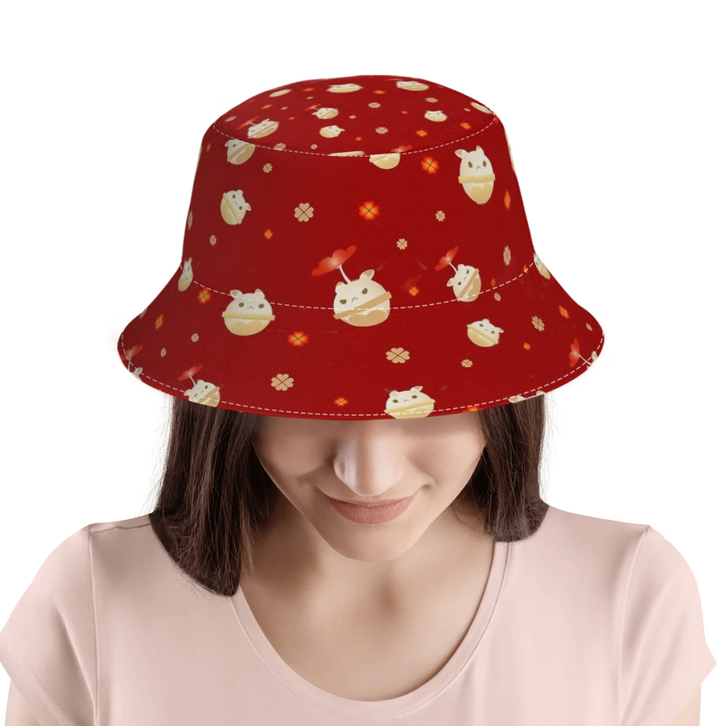 

Klee boom bunnyGenshin Impact Game Fisherman Hat Shade Bucket Hats Hip Hop Women Men Camping Hiking Accessories