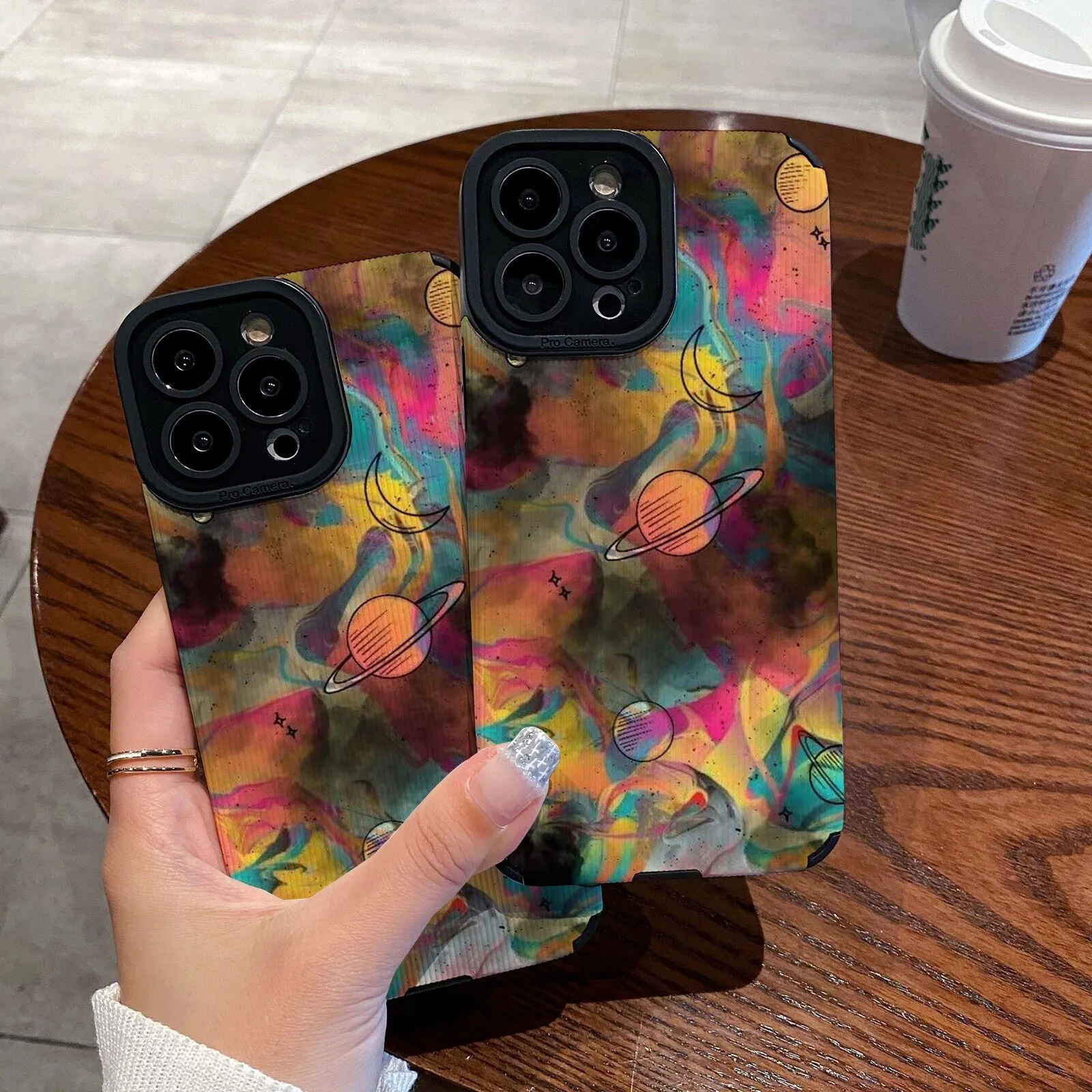 

Cartoon planet phone case for iphone 11 13 pro max 12 mini 14 plus 7 8 Camera protect shockproof bumper cover for iphone xr xs x