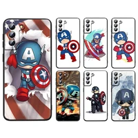 cute captain america marvel for samsung a91 a72 a71 a53 a52s a51 a42 a33 a32 a22 a21s a13 a03s a02s a01 core black phone case