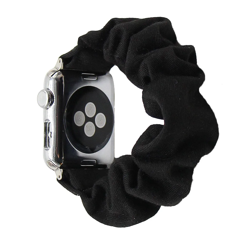 40mm 44mm Cotton Elastic Scrunchies Band For Apple Watch 6 5 4 Elasitc Replacement Strap for IWatch Serise 6 SE 5 4 3 38mm 42mm images - 6