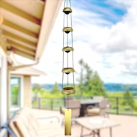 new 5 bells wind chimes antirust bell outdoor decorations lucky metal pagoda best wishes home decoration windchime