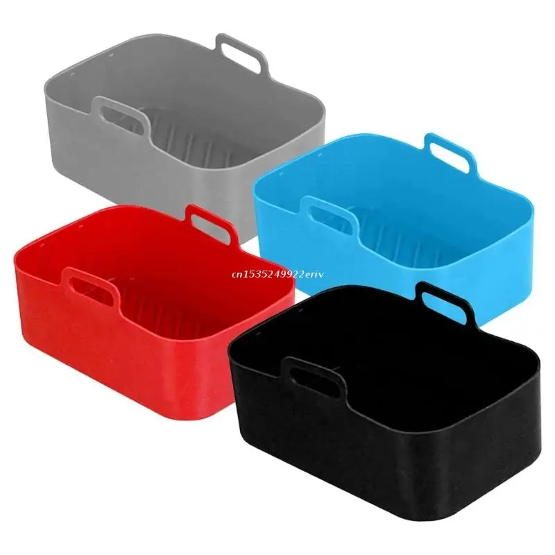 

Reusable Air Fryer Silicone Liners Food Safe Air Fryer Baskets Replacement Rectangle Non Stick Pad with Food Clip