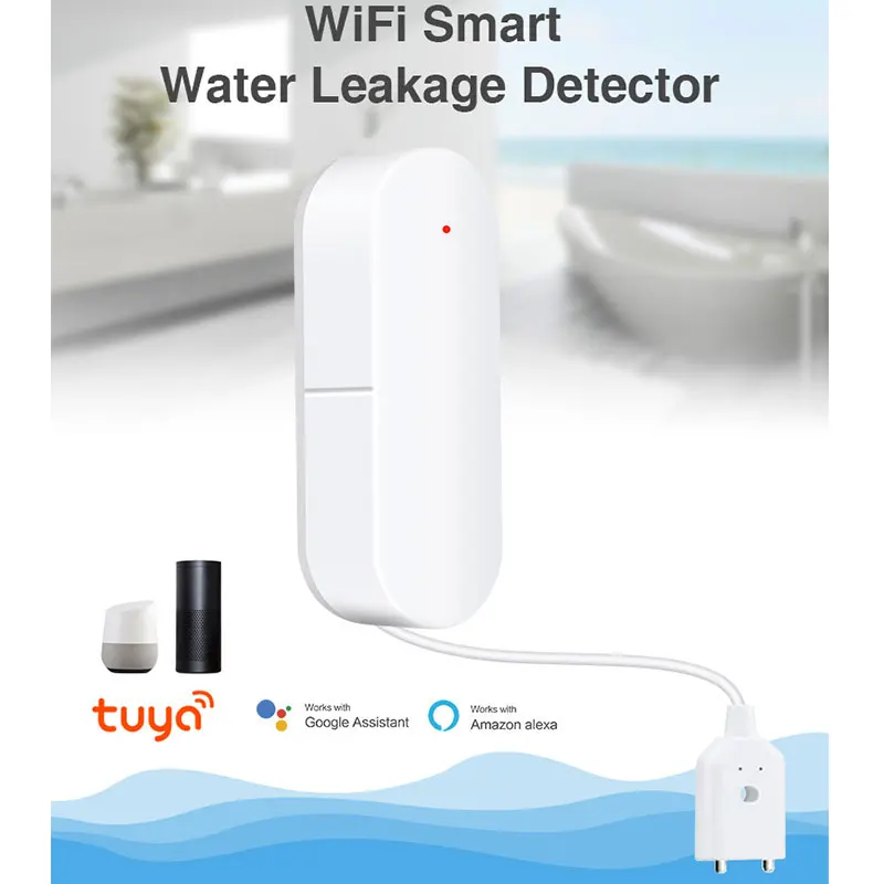 Tuya Wifi Water Leakage Alarm Detector Smart Home Automation Security Protection Mobile Control Water Leak Overflow Alert Sensor