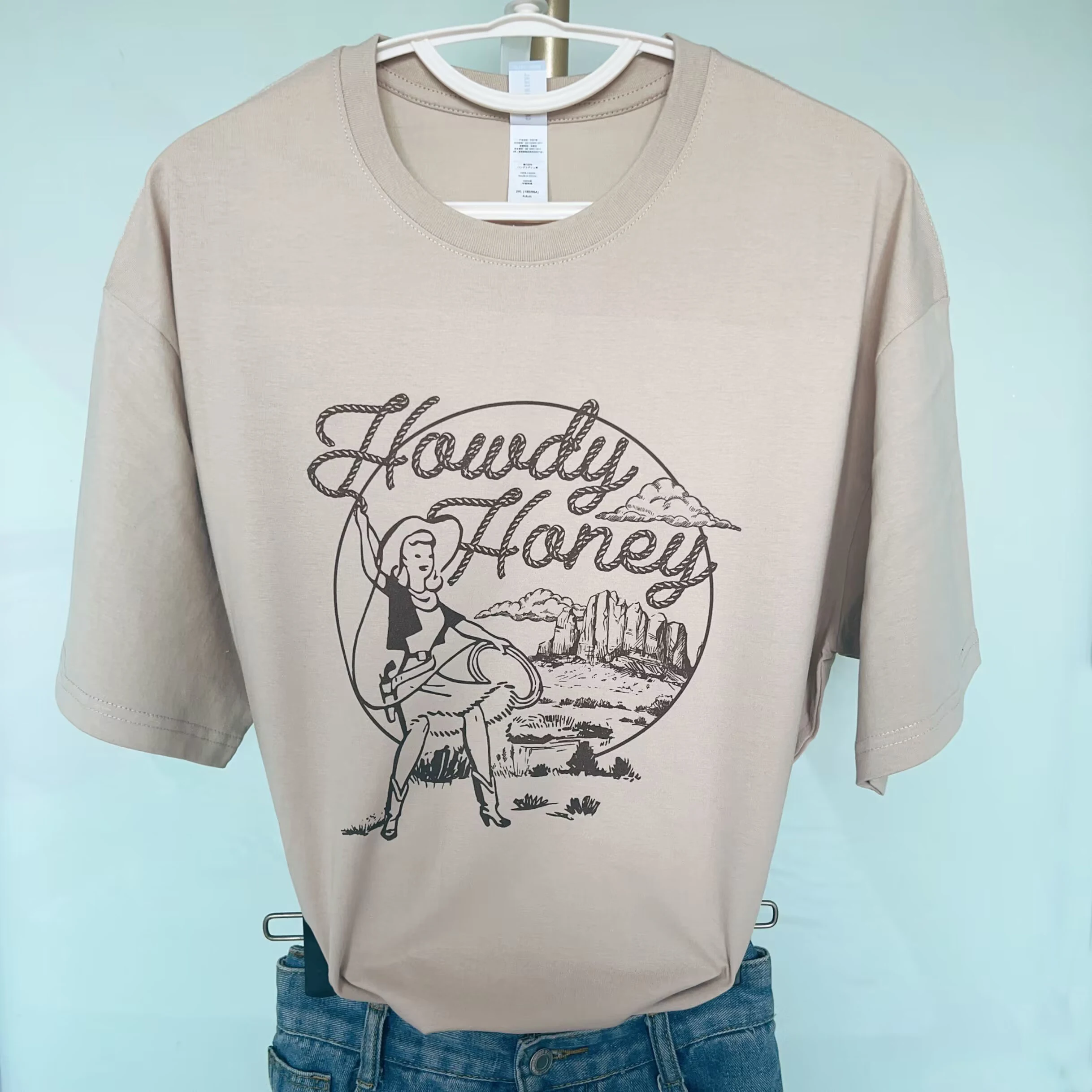 

Женская футболка Howdy Honey в стиле ретро, с принтом в стиле поп-инди, панк-рок-группы, женские топы, базовые футболки с круглым вырезом