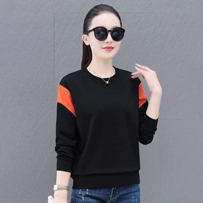 

Female Fashion New Casual Round Neck T-Shirt Women'S Spring And Autumn New Sports Loose Versatile Long Sleeve Pullover Top
