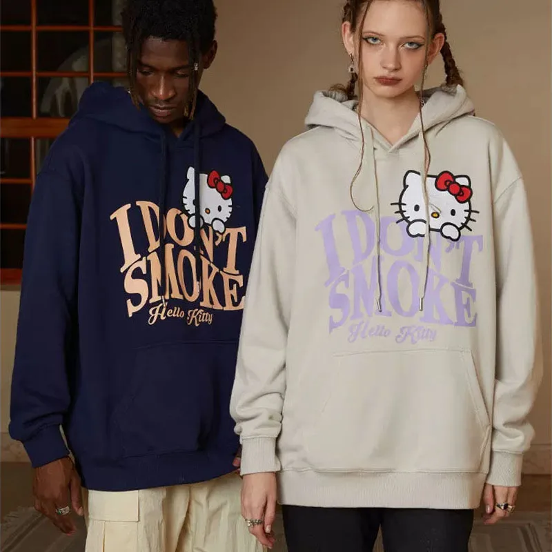 

Kawaii Sanrio Hello Kittys Cute Anime Shirt Couple Loose Print Sweater Harajuku Style Long-Sleeved Autumn Sweater Christmas