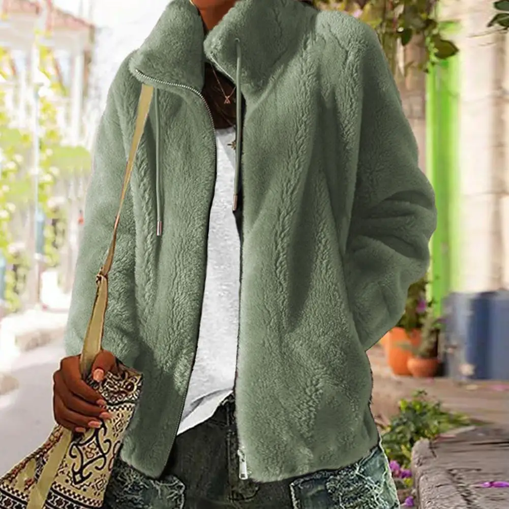 

Женское зимнее пальто, мягкое толстое двухстороннее плюшевое защитное пальто с воротником-стойкой, Женское пальто с длинным рукавом, уличная Женская куртка