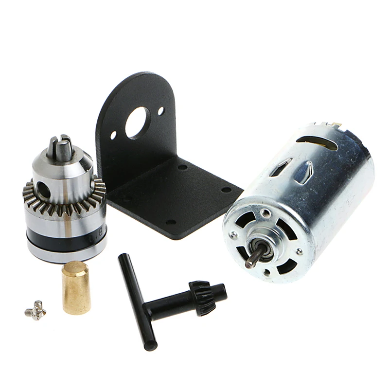 

New Hand Drill DIY Lathe Press 555 Motor for w/ 1/8" Chuck+ Mounting Bracket 12-
