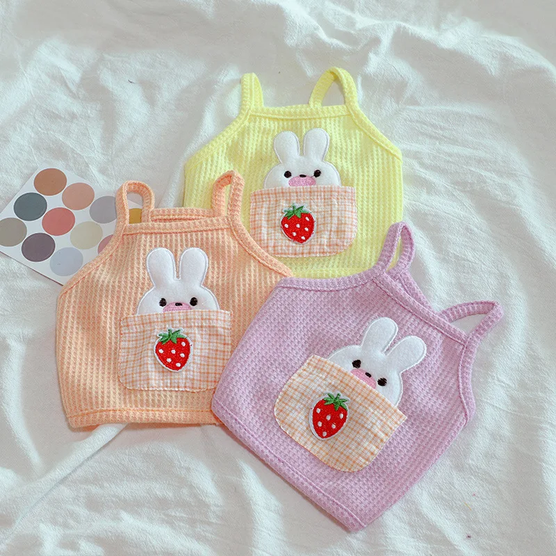 

Color Puppy Camisole Ice Cream Rabbit Dog Cute Teddy Bichon Summer Pomeranian Clothes Pet Pocket Small Embroidered Camisole