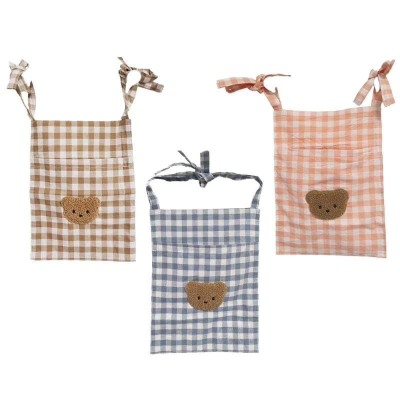 

Multi-purpose Mini Bear Pure Cotton Storage Bag with Strap Organizer 7.48x9.84"