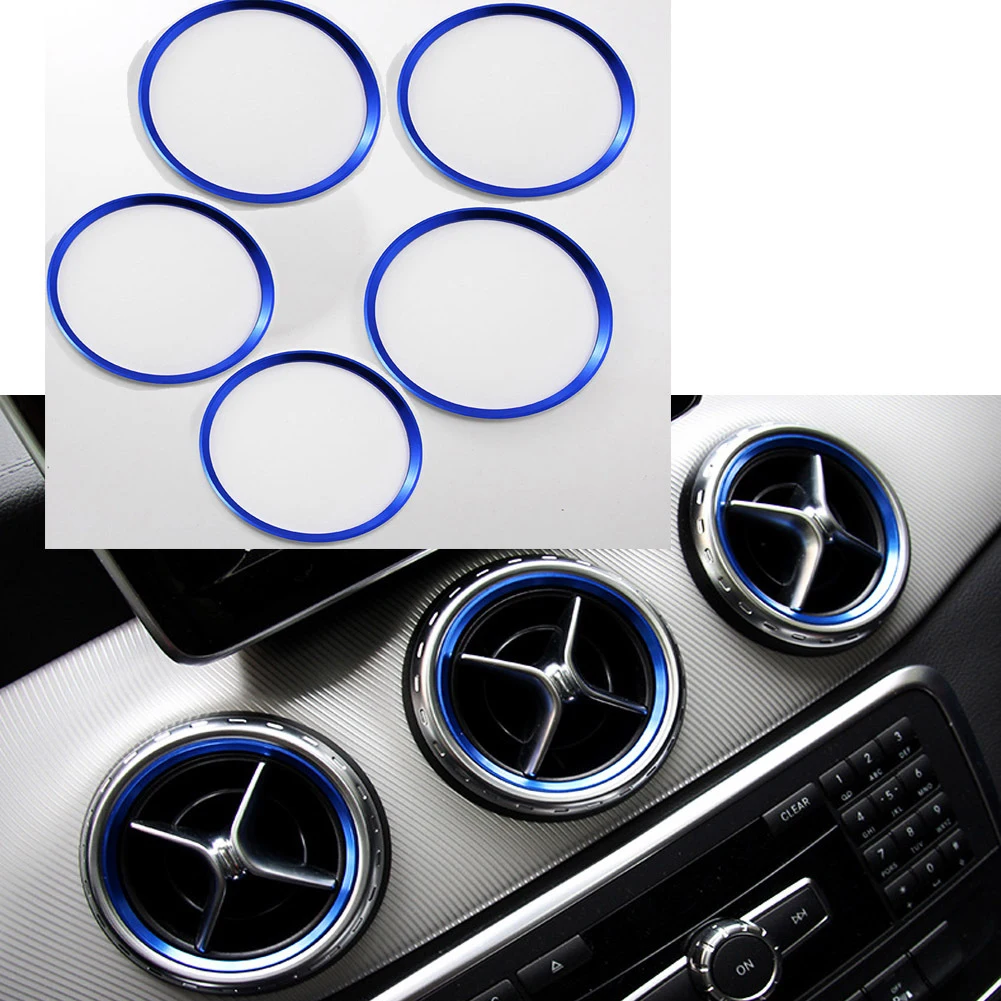 5Pcs Auto Car Air Conditioner Vent Outlet Sticker Knob Trim Cover Decoration Ring For Mercedes Benz A B CLA GLA 180 200 220 260 images - 6