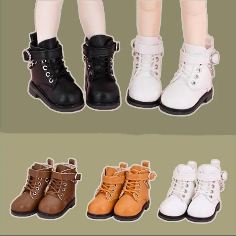

28cm Doll Shoes for 1/6 Bjd doll 5cm Length White/ Black/ Brown/ Orange Leather Boots Baby Doll Girls Dress Up Accessories
