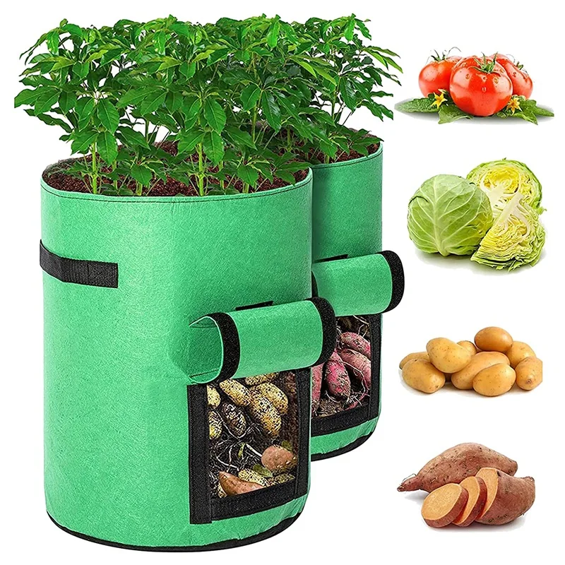 

Potato Grow Bag,2 Pack 10 Gallon Planter Grow Bags With Flap Window,Breathable Grow Bags For Potato,Tomato, Carrot