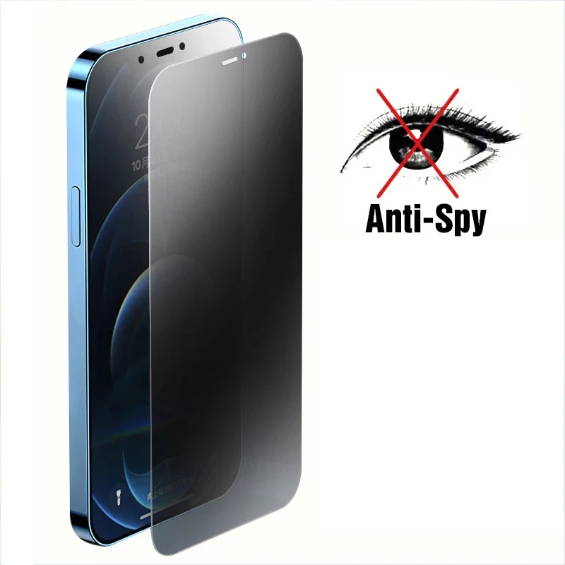 20-50PCS Anti Glare blue purple ray Privacy Tempered Glass Screen Protector For iphone 14 13 12 11 Pro mini XS MAX XR 7 8 Plus