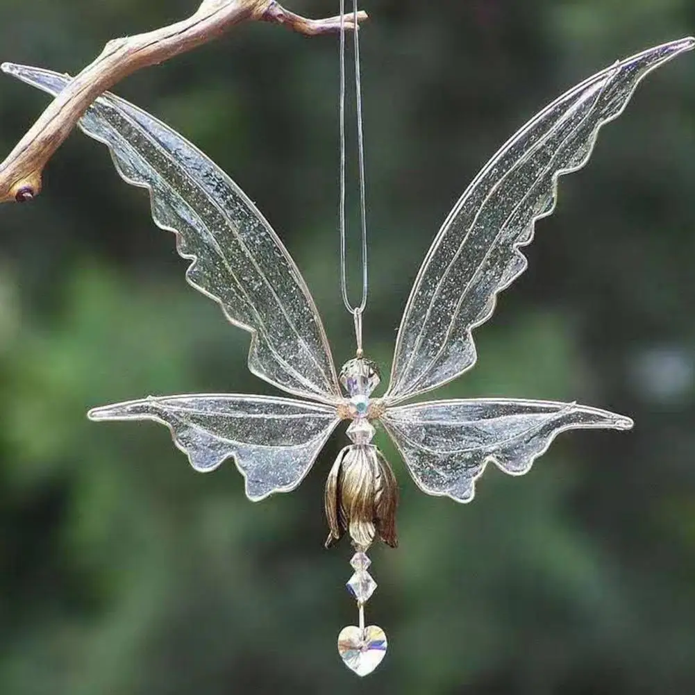 

Durable Home Pendant 2 Colors Wind Chime Exquisite Fairy Butterfly Angel Wind-bell Corrosion Resistance