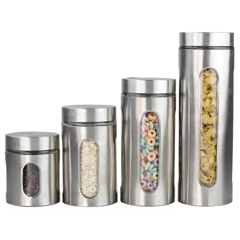 

4 Piece Stainless Steel Canister Set