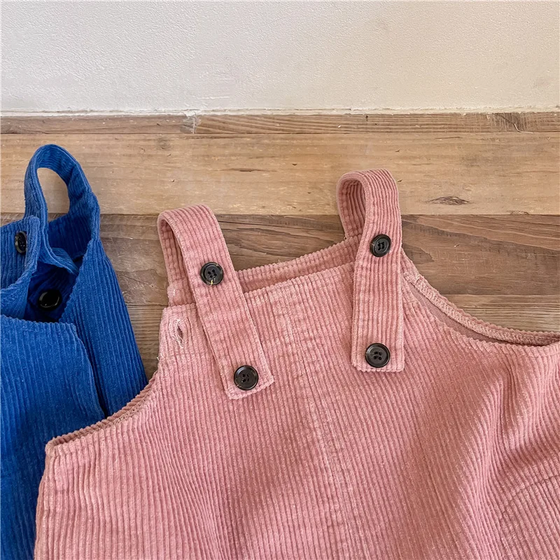

Corduroy Casual Unisex Overalls Style Autumn Korean Toddlers Children Spring 2021 Suspenders Pants Color Solid New Kids