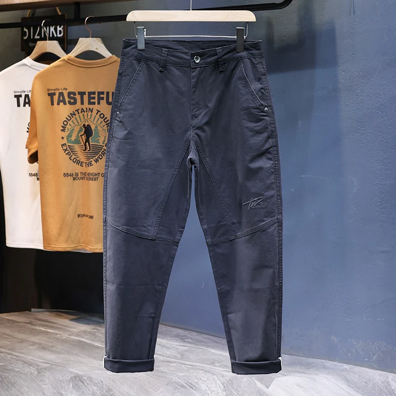 Мужские мешковатые брюки шаровары темно-синего цвета свободные Стрейчевые