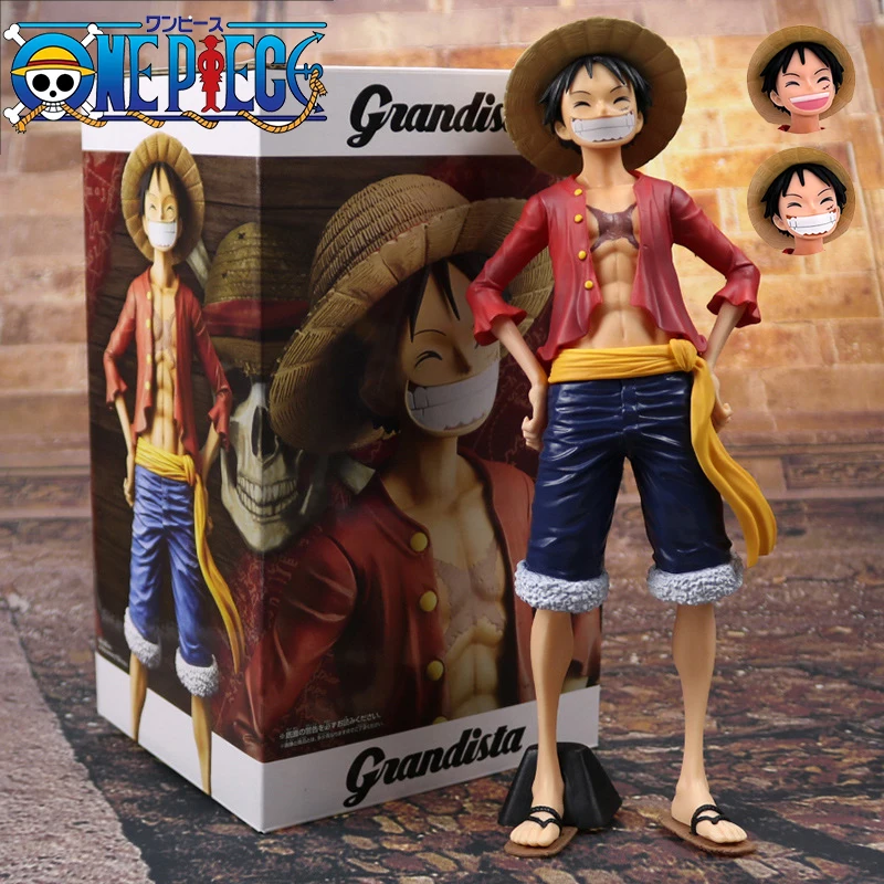 

27cm Anime One Piece Figurine Ros Luffy PVC Statue Action Figure Monkey D Luffy Classic Smiley Model Toys For Children Gifts