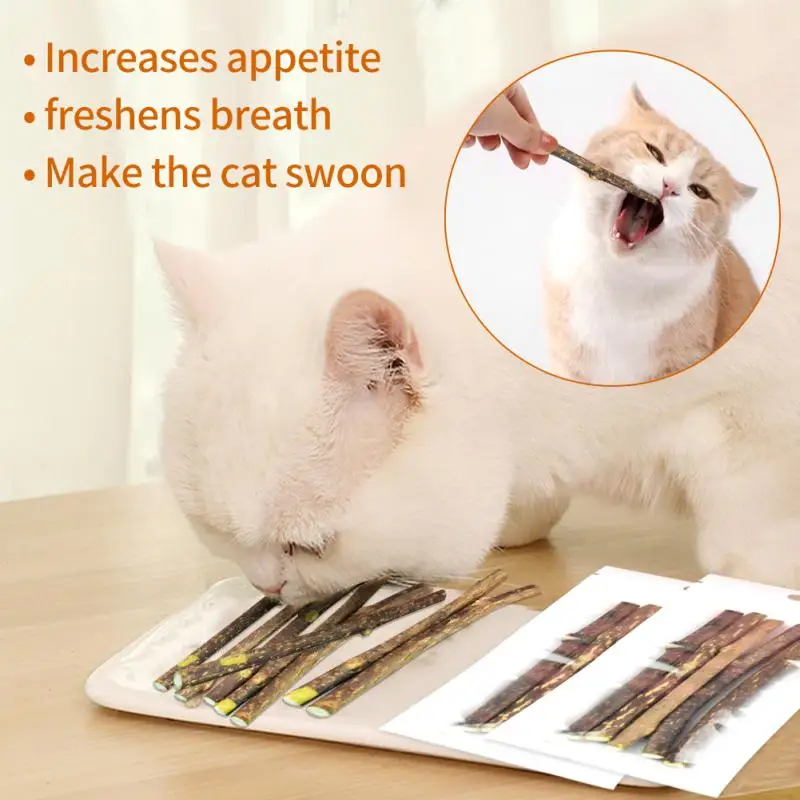 

Cat Catnip Sticks Pet Teeth Cleaning Chew Stick Toys For Cats Natural Matatabi Silvervine Treats Molar Snacks Stick Cat Supplies