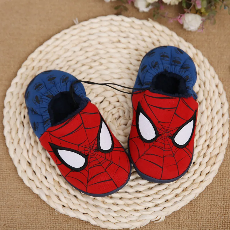 

Disney warm cartoon boys slippers knitted outer wear comfortable casual shoes children's indoor home non-slip shoes