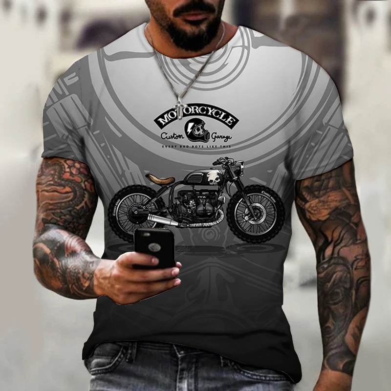 

Men Women Men's T-shirt Retro Motorcycle Tee Short Sleeve Harajuku Hip Hop Loose O-Neck Casual Tops Fashion T-shirts 3D Print