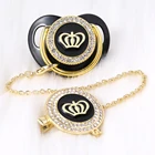 Соски соска для младенца для новорожденных держатель для пустышки Корона соска Роскошные Золотые зажимы для соски для новорожденных алфавит для младенцев Соска с буквами уникальные детские соски