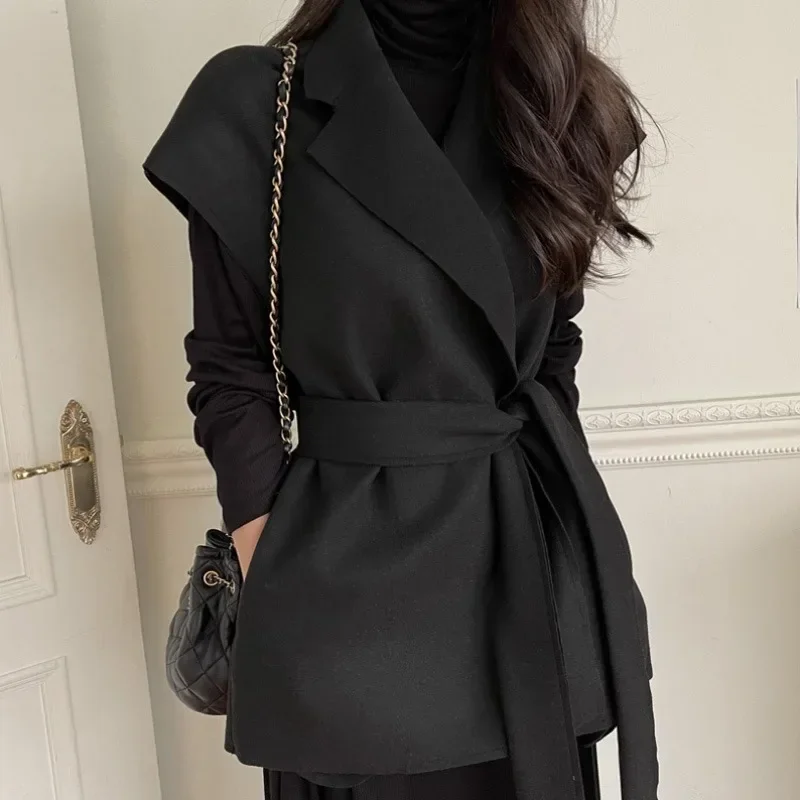 Уличная одежда шикарные шерстяные куртки для женщин с поясом зимние утепленные