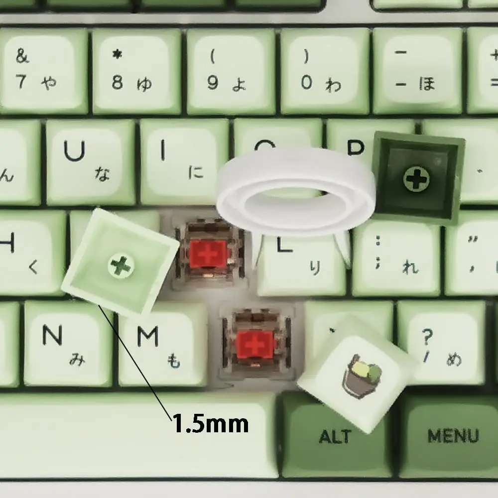 

Keycap Russian Japanese 124 Keys Matcha Green Mechanical keyboard Keycaps dye Sublimation XDA PBT Keycaps For Cherry MX Switch