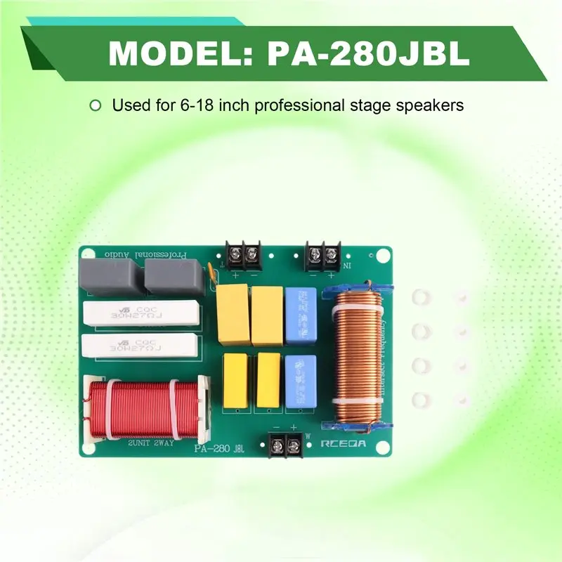 Фото 800 Вт 2-полосный кроссовер для твитера и вуфера 2800 Гц PA-280, разделитель высоких и низких частот для профессиональных сценических колонок 6-18 дюймов - PZZW №4