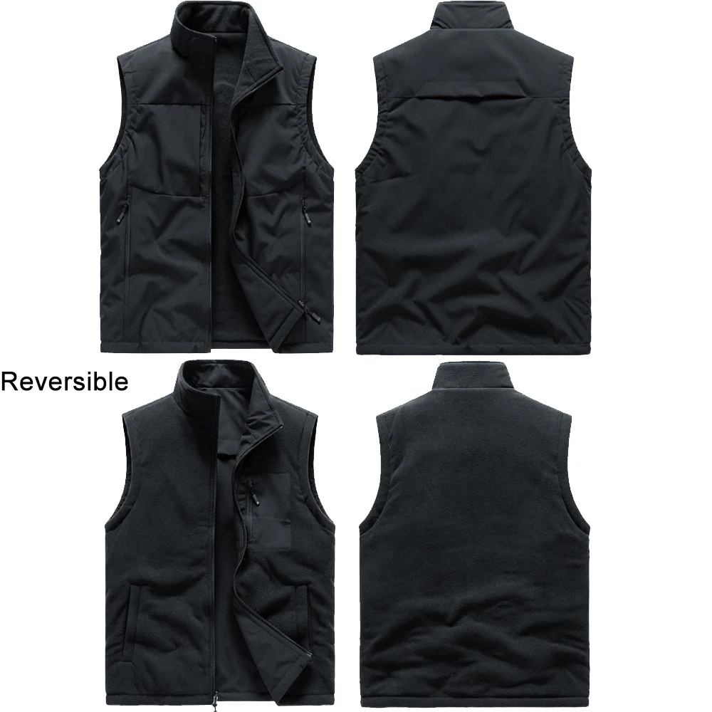 Мужская повседневная куртка с двусторонней подкладкой и воротником-стойкой