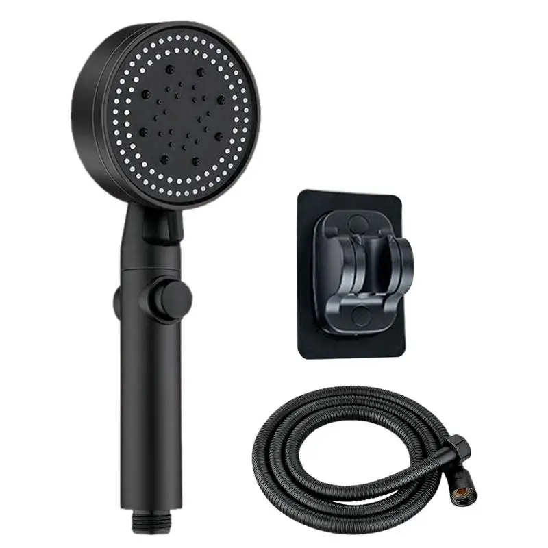 

Ручная Лейка для душа с шлангом, черная, 5 режимов, ручной распылитель для душа, съемная ручная Лейка для душа