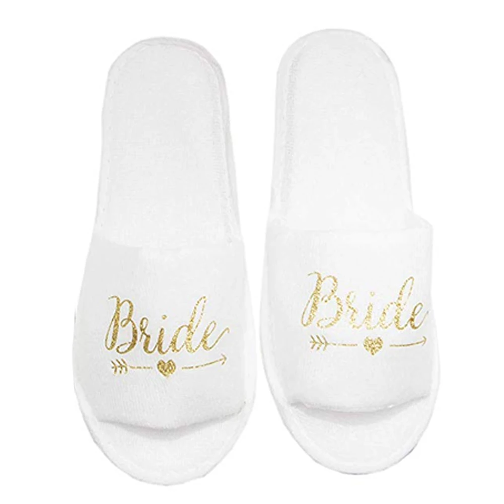 

White Soft Breathable Universal Hot Stamping Multipurpose Spa Easy Matching Portable Slippers Party Travel Hotel Disposable