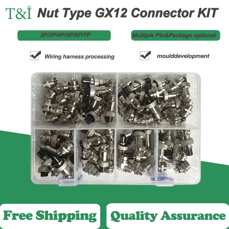 

1/5 Sets Nut Type GX12 KIT Include Male&Female 2/3/4/5/6/7P Aviator Aviation Plug&Socket CircularElectric Wire Panel Connector