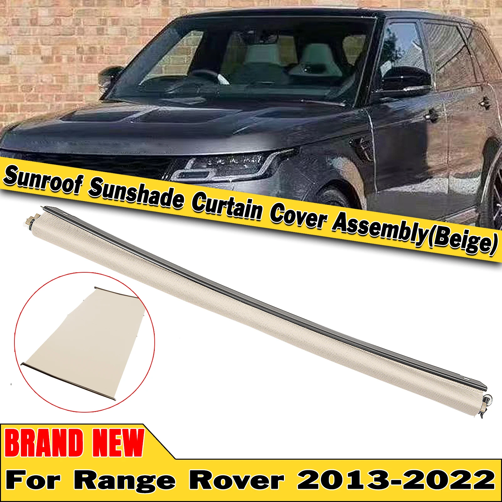 

Солнцезащитная занавеска в сборе для Land Rover Range Rover Sport L405 L494 2013-2022 Автомобильная бежевая шторка на колесиках Солнцезащитная крыша в сборе