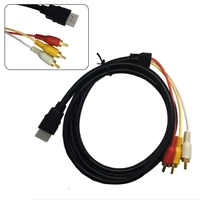 1080p hdmi compatible male to 3 rca s video av audio cable cord adapter for tv hdtv dvd v1 4 to 3rca cable