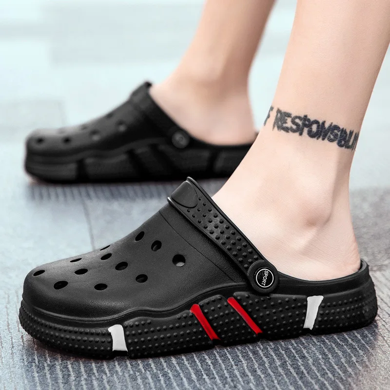 

Men Summer Sandals Breathable Couple Sandals Outdoor Beach Hole Shoes Lightweight Slippers Male Thick Bottom Anti-slip Sandal