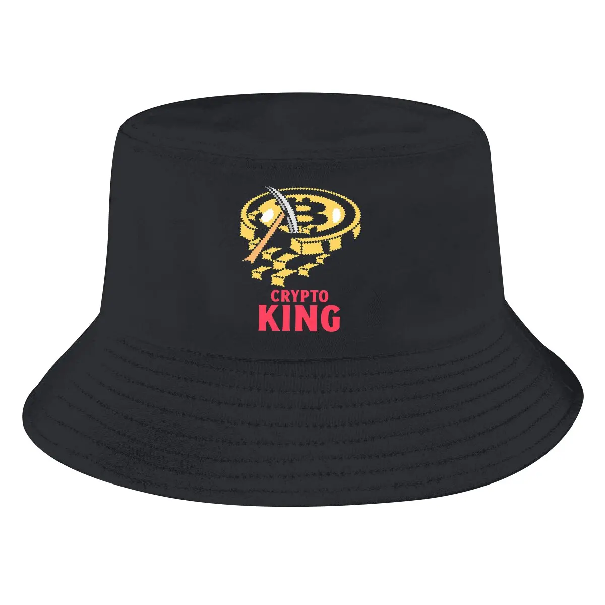 

Bitcoin Crypto Bucket Hat Crypto King Men's Women's Fisherman Cap Hip Hop Beach Sun Fishing Hats