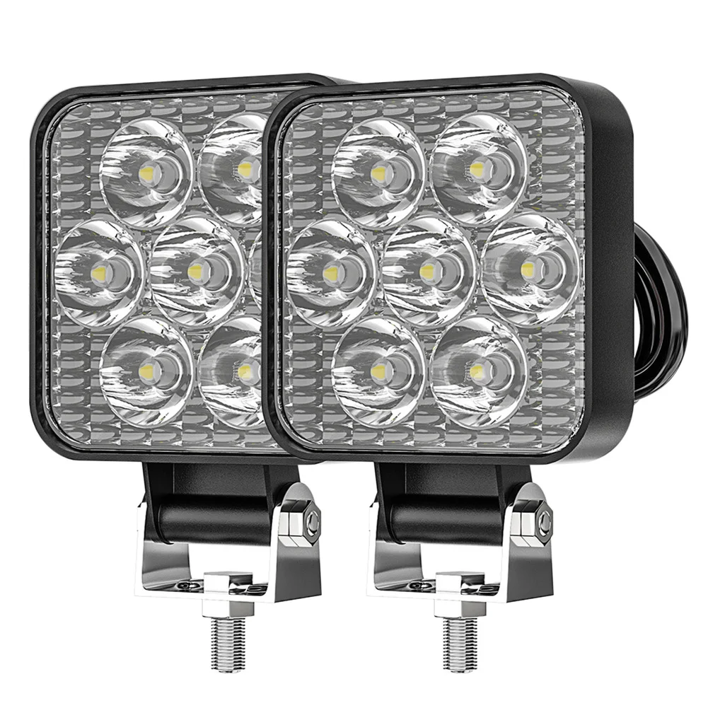 

1/4pcs 42W LED Work Light 2.5" Square Round LED Pod 9-80V 7LED Spot Light Driving Fog Light for Off-Road SUV Truck Boat