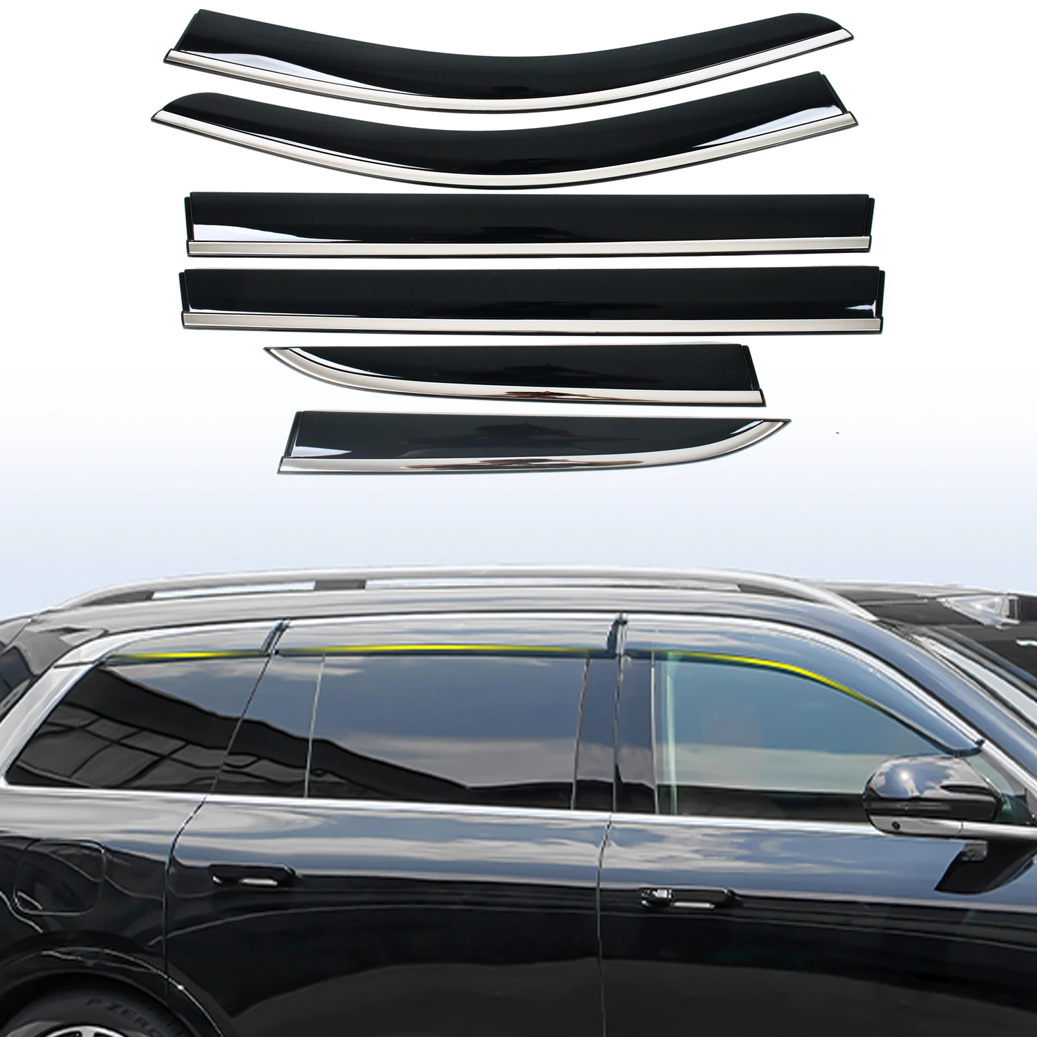 

Автомобильные аксессуары для Aito M9 2024 Наружный козырек окна вентиляционный оттенок дождь Солнце ветрозащитные дефлекторы 6 шт.