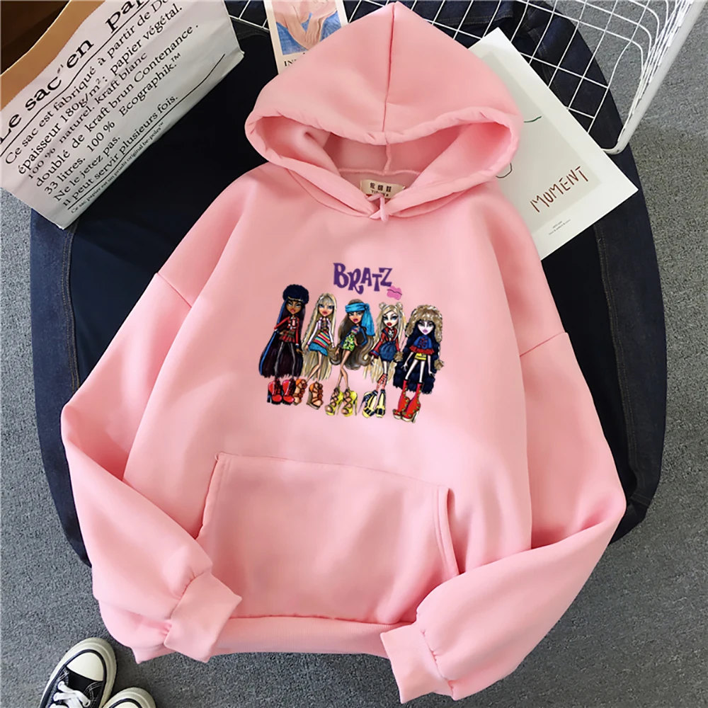 

Bratz Sweatshirts Clothes Women Harajuku Kawaii Cute Hoodie Kpop Streetwear Tops Aesthetic Men Oversized itself Hoodies Pullover