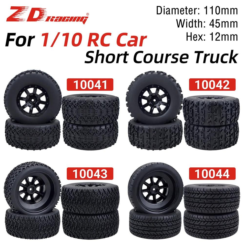 ZD Racing RC Wheels and Tires 1/10 Scale 12mm Hex Short-course Truck For Redcat Traxxas Slash
